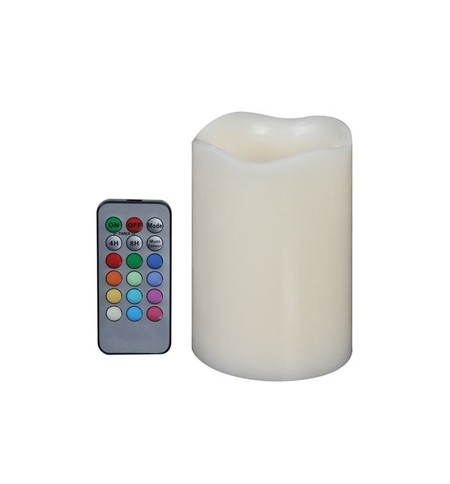 Vela Cera Real Leds RGB com Controlo Remoto