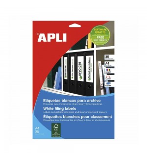 Etiquetas Adesivas 061x190mm Lombada L60 25Fls A4 Apli 100un