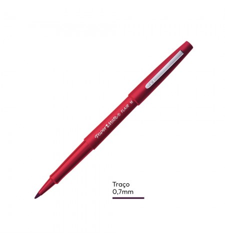 Marcador Médio Paper Mate Flair 0,7mm Vermelho 1un