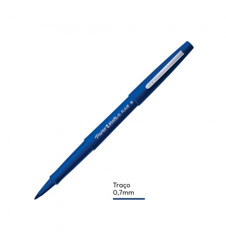 Marcador Médio Paper Mate Flair 0,7mm Azul 1un