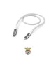 Cabo USB-C para Lightning Nylon Benfica Fabric 2m Branco