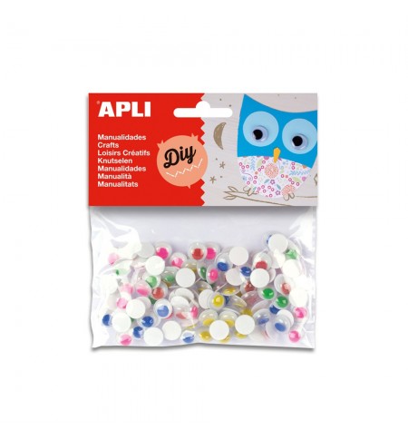 Olhinhos Redondos Apli Autocolantes Ø10mm Sortido 100un