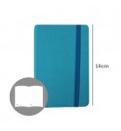 Bloco Notas Liso 14x9cm Semi Pele Azul Turquesa 116Fls