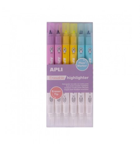 Marcador Apagável Dupla Ponta Apli 6un