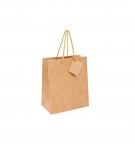 Saco 19x10x27cm Papel 120g c/Asas Cordão Kraft 10un