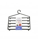 Cabide Saias e Calças Plástico Preto 2un (5 compartimentos)