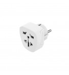 Adaptador Corrente Viagem UK/EURO Type E+ F Branco