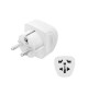 Adaptador Corrente Viagem UK/EURO Type E+ F Branco