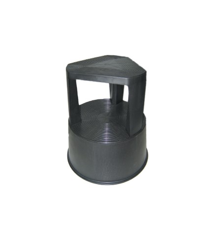 Tamborete/Escadote Plástico 2 Niveis 45cm Altura Preto