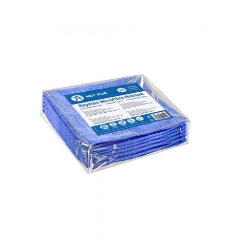 Pano Microfibra Terry 35x38cm 240g Azul Pack 5un