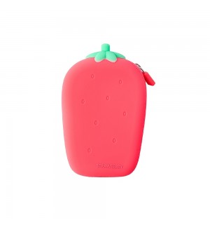 Porta Moedas Silicone Morango 1un
