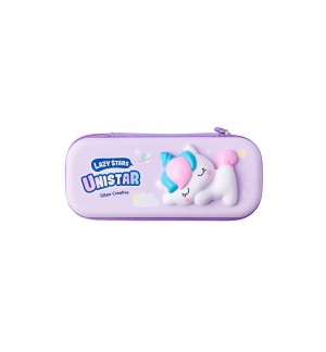 Estojo Retangular Squishy Unicórnio