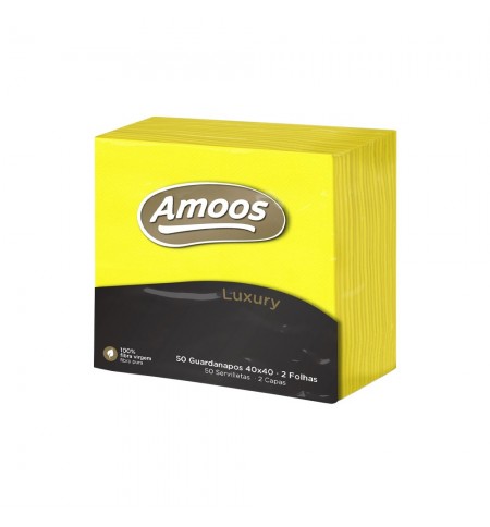 Guardanapos 40x40 2Fls Amarelo Amoos Luxury 50un