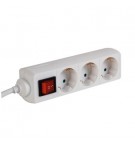 Bloco 3 Tomadas + Interruptor Cabo 3mts