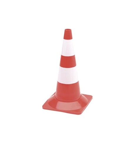 Cone Sinalização/Segurança Branco/Vermelho 50cm
