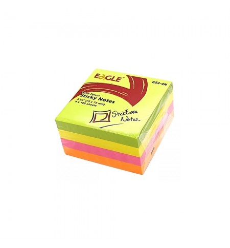 Bloco Notas Aderentes 075x075mm Eagle Neon Cubo 400 Folhas