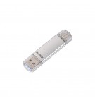 Pen Drive USB-C+ USB-A 3.1/3.0 64GB Hama C-Laeta Prata