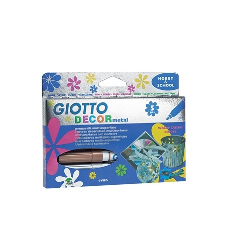 Marcador Pintura Giotto Decor Metal Cx 5 Cores Sortidas