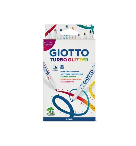 Marcador Feltro 08un Giotto Turbo Glitter