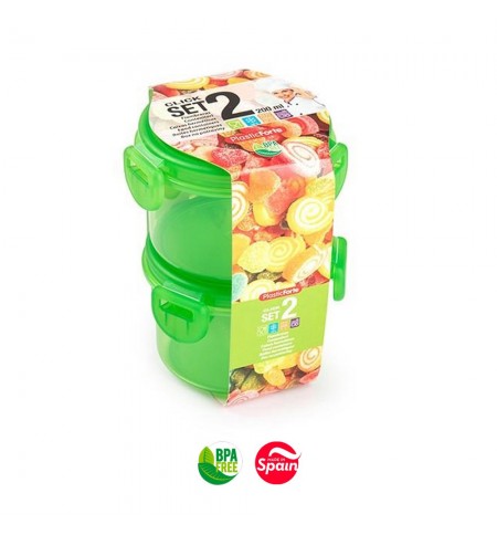 Caixa Hermética Click Redonda 200ml Sortido 2un