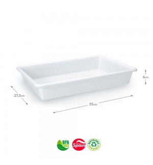 Tabuleiro Hotelaria 35x27,5x6cm 4L Branco