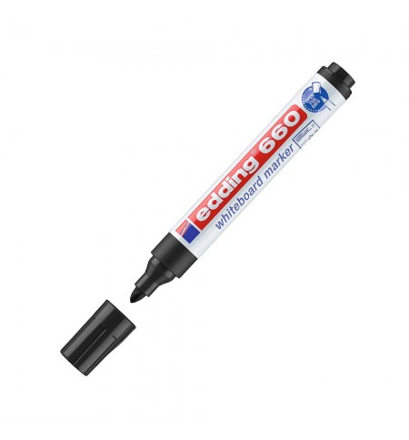 Marcador Quadros Brancos Recarregável Edding 660 Preto 1un
