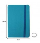 Bloco Notas Pautado 14x9cm Semi Pele Azul Turquesa 116Fls