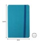 Bloco Notas Pautado 14x9cm Semi Pele Azul Turquesa 116Fls