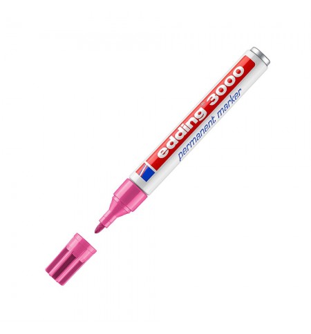 Marcador Permanente Grosso Edding 3000 1,5-3mm Rosa 1un