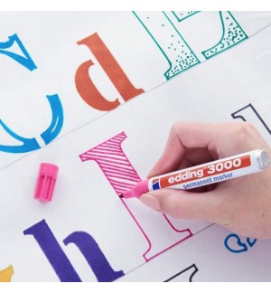 Marcador Permanente Grosso Edding 3000 1,5-3mm Rosa 1un