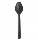 Colheres Sopa C-PLA Reutilizáveis 16cm Preto 100un