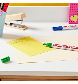 Marcador Permanente Grosso Edding 3000 1,5-3mm Verde Cl. 1un