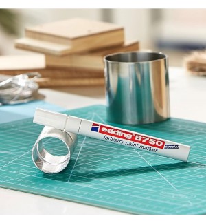 Marcador Permanente Grosso Edding 8750 2-4mm Branco 1un