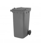 Contentor 240L Polietileno 2 Rodas Cinza c/ Tampa Cinza
