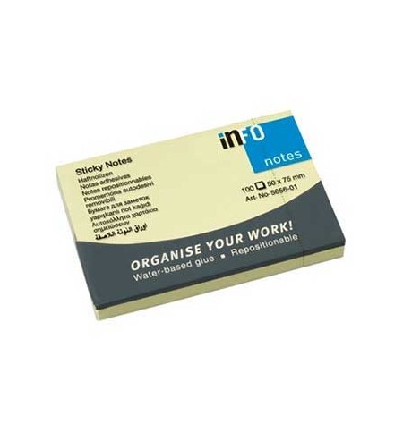 Bloco Notas Aderentes 050x075mm Amarelo 100 Folhas