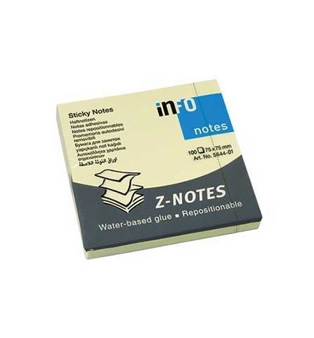 Bloco Notas Aderentes 075x075mm Amarelo Zig-Zag 100 Folhas