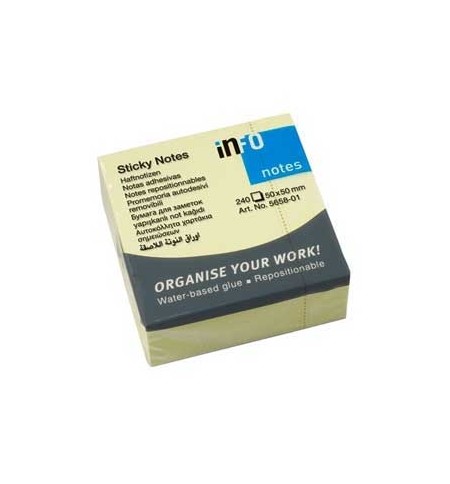 Bloco Notas Aderentes 050x050mm Amarelo Cubo 240 Folhas