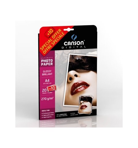 Papel 270gr Pack Promo Fotog Canson Ultimate Gloss A4 20+10