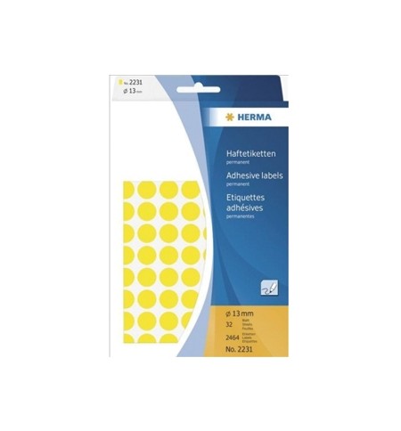 Etiquetas Redondas 13mm Amarelo Herma2231 2464un