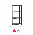 Estante 4 Prateleiras Stack 30x60x140cm Preto