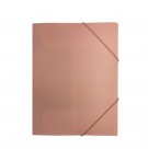 Pasta Plástico c/Elásticos A4 Salmão Pastel