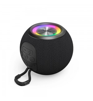 Coluna Portátil Bluetooth Ball Shape com LED Preto