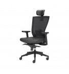 Cadeira Direção Giratória Poliamida Semi-Pele Grafite Preto