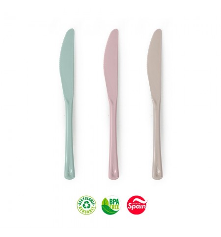 Facas Plástico Reutilizáveis 26cm Sortido 6un