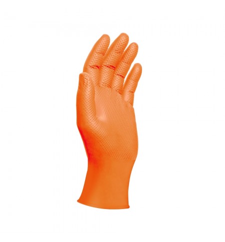 Luvas Nitrilo Tamanho M s/Pó Laranja 100un