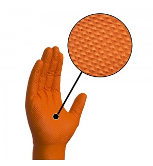 Luvas Nitrilo Tamanho L s/Pó Laranja 100un