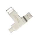Pen Drive USB-C + USB-A 3.1/3.0 256GB Rotate Pro Prata