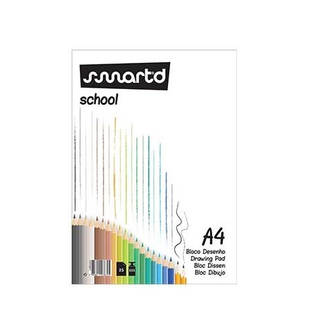 Bloco Desenho A4 125g Colado SmartD 25Fls