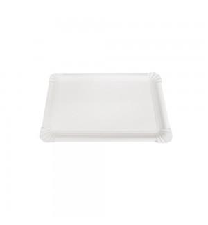 Travessas Cartão Retangular Branco 23x17cm 100un
