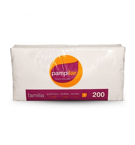 Guardanapos 30x30 1Fl Branco Pampilar 200un